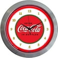 thumbnail image 2 of Bilot Drinks Coca Cola 1910 Classic Neon Wall Clock, 15-Inch, Chrome rim with a single ring of red neon By Brand Bilot, 2 of 2