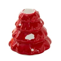 geerera Christmas Tree Candle Holder , Ceramic Festive Candlestick, Holiday Centerpiece Decor for Home Wedding Xmas Dinning Party