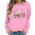 thumbnail image 5 of GA WEIHUA Clearance Deals,Cute Coffee Heart Graphic Sweatshirt Women Valentine's Day Sweatshirts Casual Long Sleeve Valentine Pullover Tops Holiday Girl Friend Gift T Shirt(Pink,XS), 5 of 8