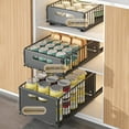 thumbnail image 1 of Pull Out Cabinet Organizer – Heavy Duty Carbon Steel Sliding Drawer Shelf – No Drill, Expandable Storage – Perfect for Kitchen, Pantry, Bathroom, Under Basin, Office – Black, Small 1pc, 1 of 8