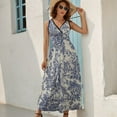 thumbnail image 5 of Oile De Jouy Dress Summer Street Style Bohemia Long Dresses Female Sleeveless Printed Maxi Dress, 5 of 9