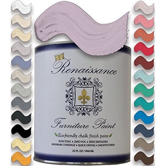 (32oz (Quart), 04 Everlasting) - Renaissance Chalk Finish Paint Qt - Superior Coverage, Non Toxic, Eco-Friendly - Everlasting