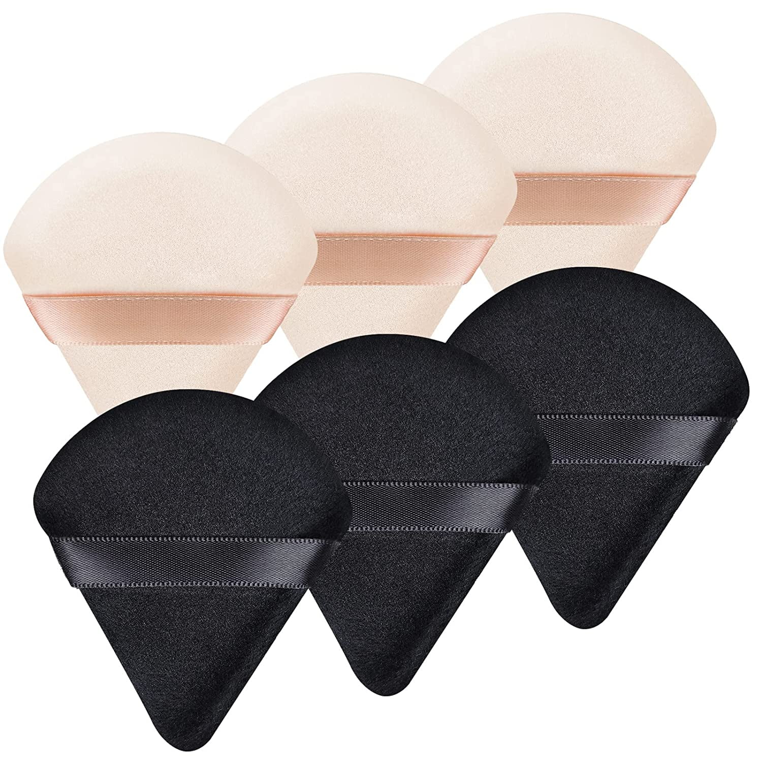 6 Pcs Triangle Powder Puff for Face Powder Soft Triangle Velour Makeup