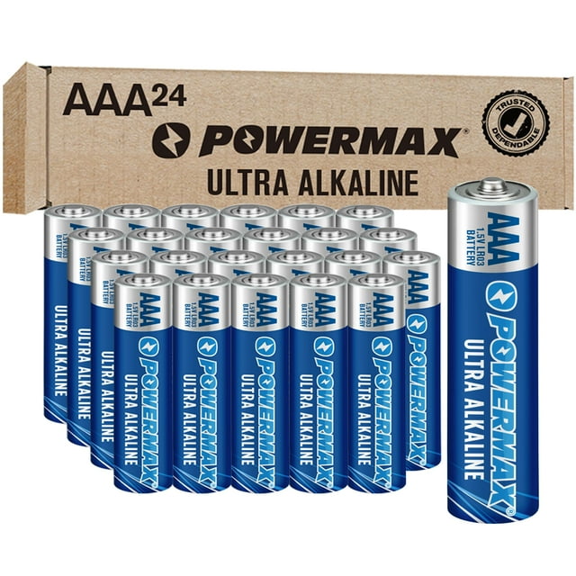 Powermax 24 pilas triple AAA, batería alcalina de larga duración, vida útil de 10 años, embalaje resellable
