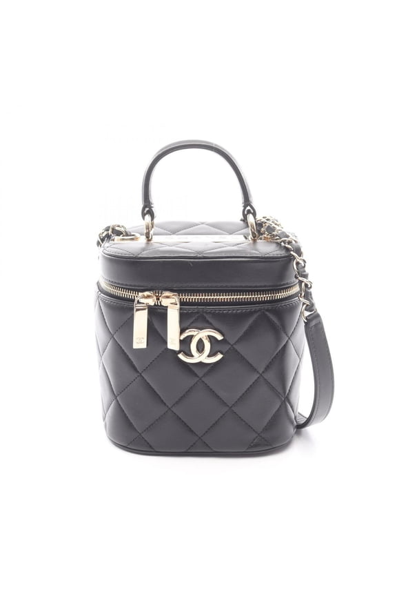 Pre-Owned Chanel Trendy CC Shoulder Bag/Handbag, Lambskin Leather, Women's, Black