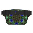 thumbnail image 3 of Honeii Peacock Feathers Print Square Double Layer Waist Bag,Waist Belt Bag Fashion Fanny Women and Men,For Travel Running Hiking Walking, 3 of 9