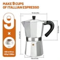 thumbnail image 3 of 9 Cup Aluminum Espresso Stovetop Moka Pot Express Coffee Maker Percolator Italian Classic Mocha Coffee Machine for Italian and Cuban Cafe Brewing for Home and Camping 450ml 15oz, 3 of 7