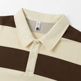 thumbnail image 6 of Mens Polo Shirts Retro Long Sleeve Lapel Striped Loose Casual Male Tees, 6 of 8
