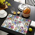 thumbnail image 3 of Pioneer Flower Floral Print Pattern Summer Placemats Table Placemats Set Of 6-Linen Kitchen Washable Placemats Table Mats 12x18 Inch Non-Slip Heat Resistant, 3 of 5