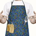 thumbnail image 2 of Blue Christmas Holly and Candy Cane Pattern Apron-Garden Aprons for Women with Pockets-Cotton Linen Waterproof Kitchen Cooking Gardening Aprons Adjustable for Kitchen,Cooking,BBQ and Salon 33"x27", 2 of 7