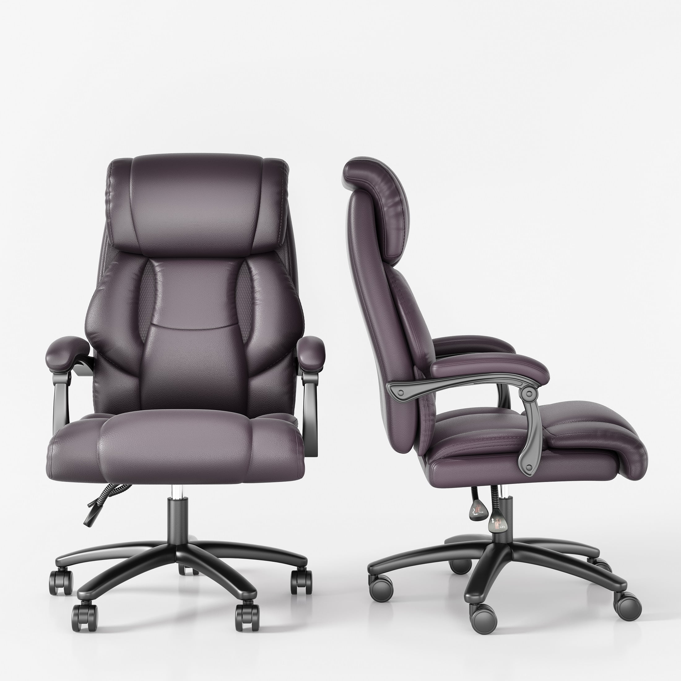 Ninecer Reclining Office Chair, Comfortable and Heavy Duty Executive Office Desk Chair, Brown (Set of 1)