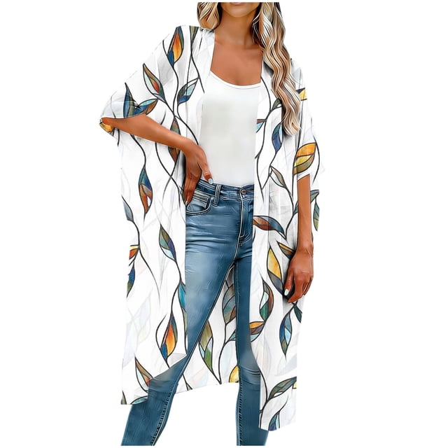 TaTaai Womens Breathable Open Front Cover Up Short Sleeve Solid Color Loose Fit Cardigan Casual Summer Tunic Gift