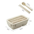 thumbnail image 2 of BSJJY Insulated Lunch Bag with Handle Wheat Straw Lunch Containers Compartment Bento Lunch Box and Soup Cup Reusable 1pcClearance, 2 of 8
