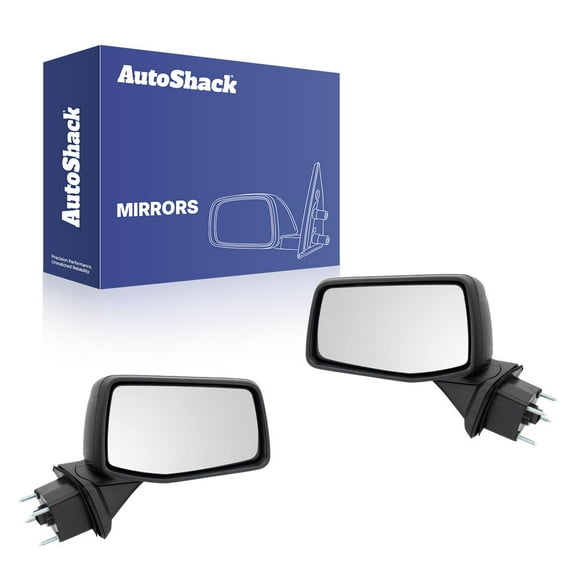 AutoShack Side View Mirrors Power Heated Black with Chrome Cap | Replacement for 2019-2021 Chevrolet Silverado 1500 2022 Chevrolet Silverado 1500 LTD | Driver and Passenger Side | 2-PC