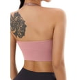 thumbnail image 4 of Spencer Strappy Bra Sports Bras for Women, Halter Neck Backless Padded Impact Strappy Bra Workout Gym Yoga with Removable Cups, Pink, 4 of 9