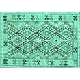 thumbnail image 1 of Ahgly Company Machine Washable Indoor Rectangle Southwestern Turquoise Blue Country Area Rugs, 4' x 6', 1 of 4