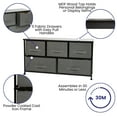 thumbnail image 3 of Emma + Oliver 5 Drawer Storage Chest with Black Wood Top & Dark Gray Fabric Pull Drawers, 3 of 10