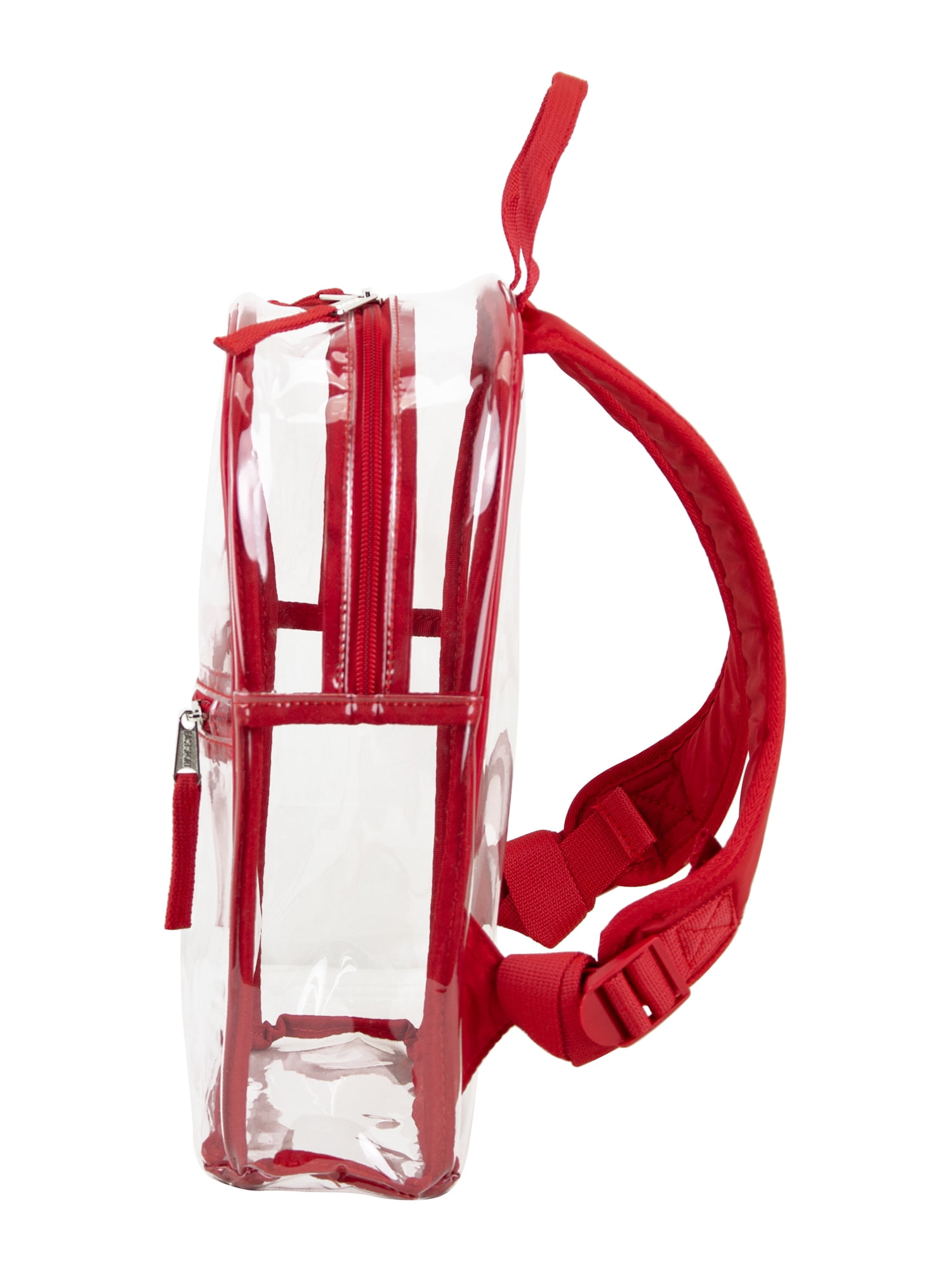 Eastsport Unisex Clear Mini Dome Backpack, Red Trim