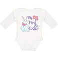 thumbnail image 3 of Inktastic My 1st Easter Cute White Bunny with Spring Flowers Boys or Girls Long Sleeve Baby Bodysuit, 3 of 5