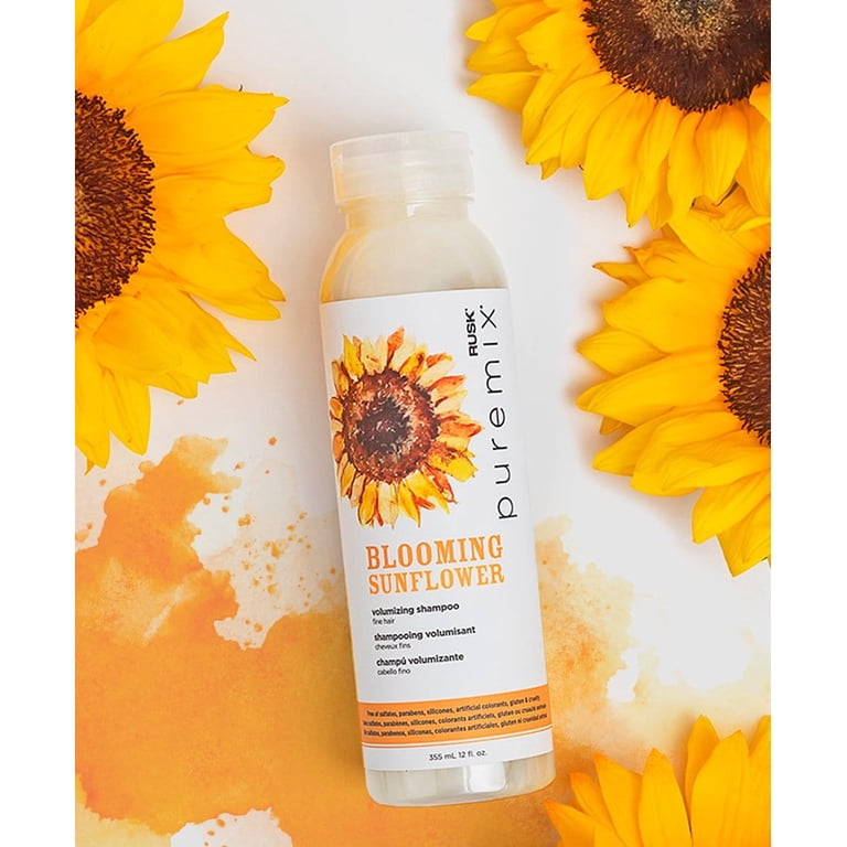 シャンプー sunflower Rusk, Volumizing Shampoo, 12 oz, Blooming Sunflower for Fine Hair