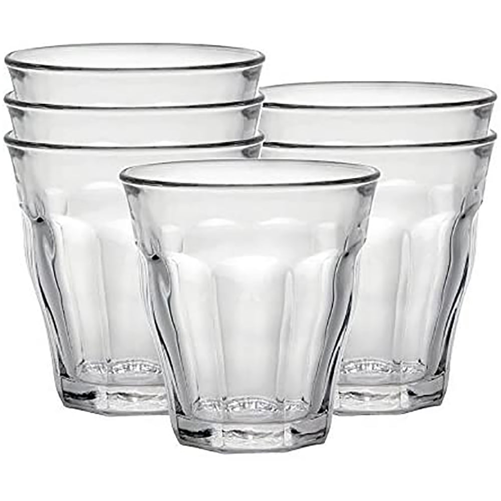 Duralex Picardie 3 Ounce Clear Stackable Tumbler Drinking Glasses, Set