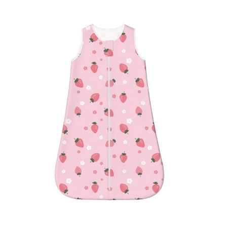 

Haiem Floral Strawberr Printed Baby Sleep Sack 0-6 Months Muslin Baby Sleeping Bag Zipper Toddler Wearable Blankets Comfy Stretchy Thin Sleep Sacks-Large