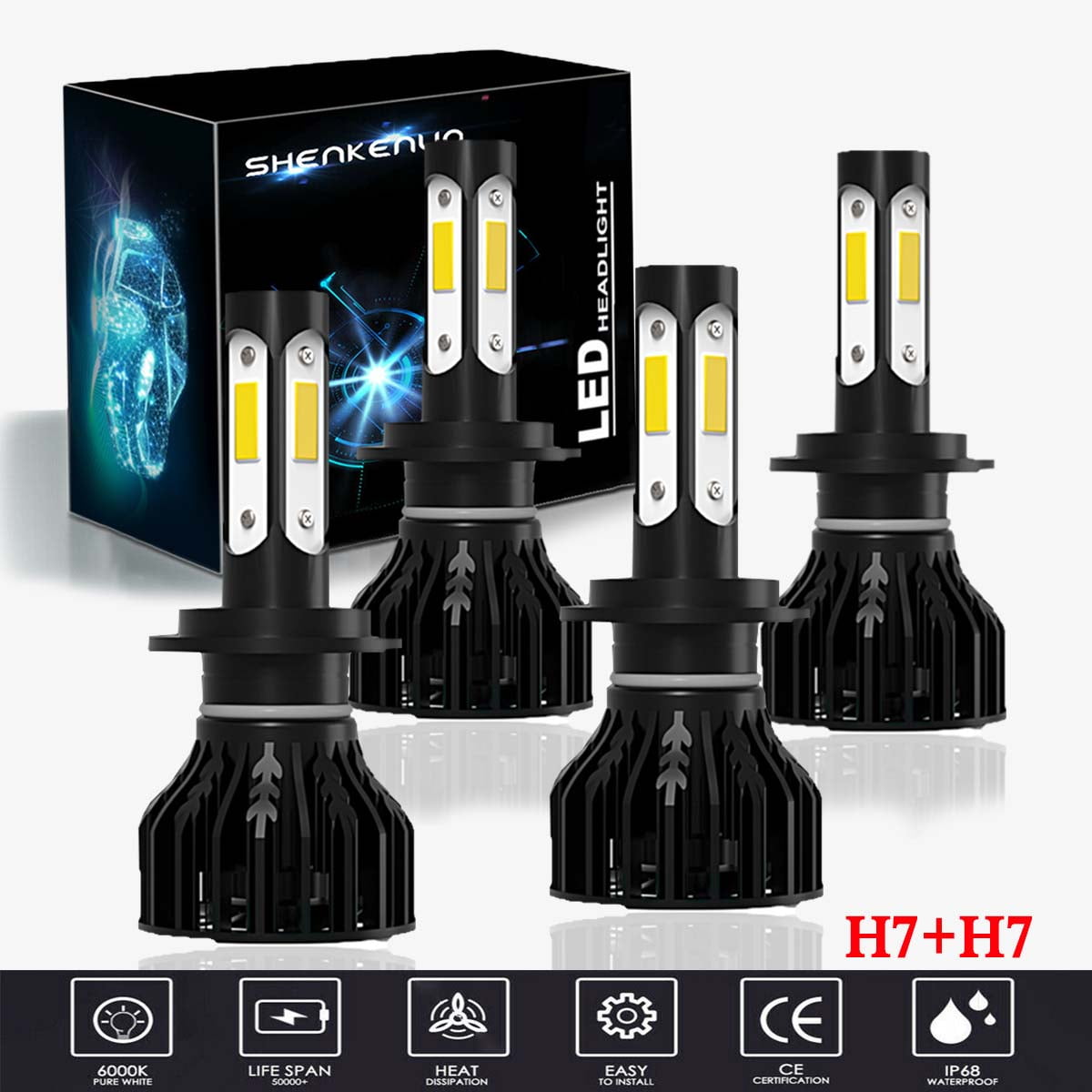 For BMW X1 E84 2009-2016 Low High Beam Xenon H7 H7 Headlight Bulbs Set Lamp