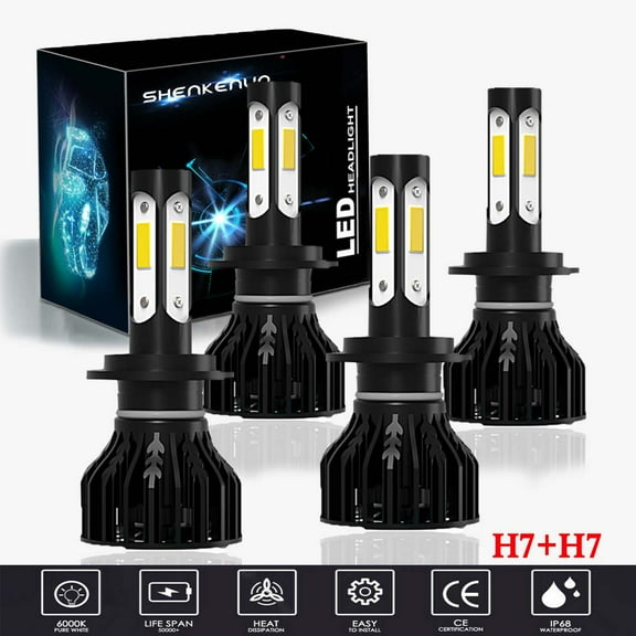 For BMW X1 2010-2015 2016 2017 2018 2019 Headlights H7 High/Low Beam Bulbs 4pc