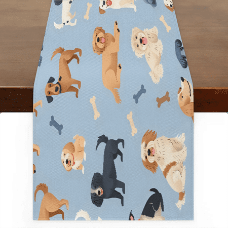 

Qzaxky Table Runner Boho Table Runner Dog Bohemian Boho Outdoor Table Runner Decoration for Indoor Outdoor Home Dinner Party Wedding Decor 13 x 108 Inch