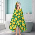 thumbnail image 6 of Yellow Lemon Fruit Dots Green Pattern Hooded Bath Towel，60"x35" for Ages 3 To 12 Kids, Quick Dry Lightweight Soft Microfiber Hood Beach Towel Cover Up for Kids, 6 of 7