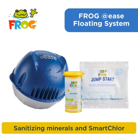 FROG @ease Floating System for Hot Tubs - Quick & Easy Self-Regulating Hot Tub Sanitizer - Tub Maintenance System with Sanitizing Minerals & SmartChlor Technology