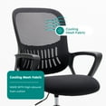 thumbnail image 6 of edx Drafting Chair, Ergonomic Tall Office Chair with Storable Lumbar Support, Mid Back High Task Chair with Rolling Wheels for Standing Desk, Black, 6 of 8