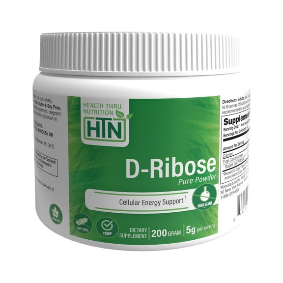 D-Ribose - Pure Powder - 200g Jar (5g per serving) by Health Thru Nutrition
