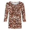 thumbnail image 5 of XPMWRP Tops for Women Trendy Causal 3/4 Sleeve Crewneck Sparkle Sequin Shirt Casual Dressy Glitter Blouses Loose Pullover Rose Gold L, 5 of 5