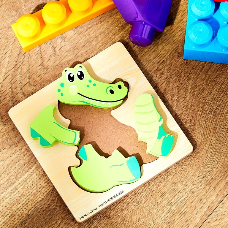 Spark Create Imagine 4-Piece Wooden Crocodile Mini Puzzle