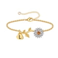 thumbnail image 1 of TINGN Initial Sunflower Bracelets for Girls Women 14k Gold Plated Sunflower Bracelets, 1 of 6