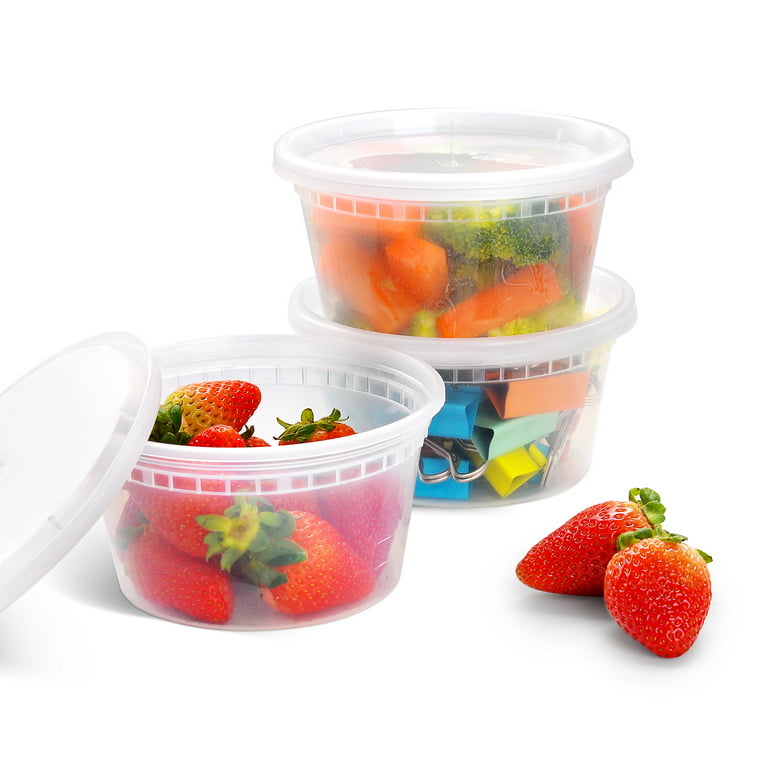 12 oz Heavy Duty Round Deli Food/Soup Plastic take out Containers with Lids