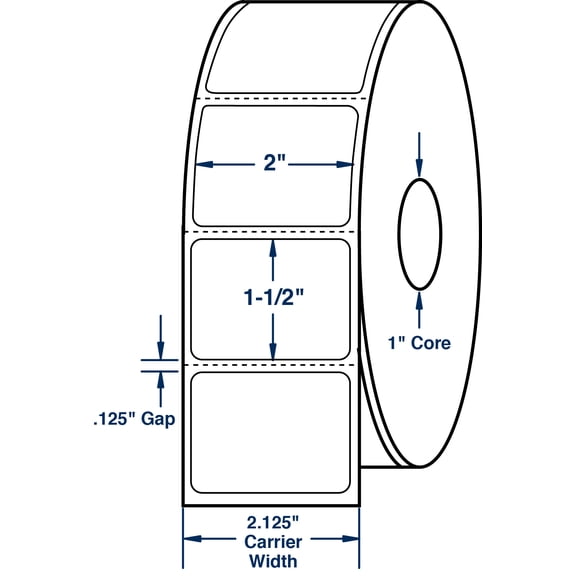 Compulabel 530561, 2" x 1-1/2" Direct Thermal Labels