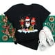 thumbnail image 1 of Maycaur, sombreros de Navidad de copa de vino para mujer, camiseta negra, regalos de Navidad, camiseta de dibujos animados, camiseta Harajuku de moda de Año Nuevo, 1 of 4