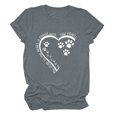 thumbnail image 1 of Meichang T-Shirts de la Saint-Valentin pour Femmes Hauts Mignons Imprimé Cœur Vacances Col Rond Hauts Décontractés Manches Courtes Cadeaux T-Shirts Blouses Liquidation de Printemps, 1 of 3