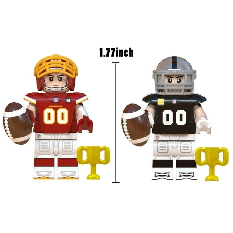 8 Pcs NFL Football Star Minifigures Building Blocks Toys NFL Football Player Action Figures for Kids Boys Adult Collectible Christmas Birthday Gift