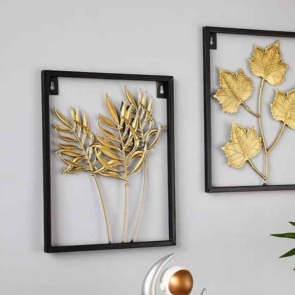 FRCOLOR  Outdoor TV Background Wall Hangings (black Bamboo Leaves)