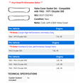 thumbnail image 2 of Valve Cover Gasket Set - Compatible with 1963 - 1971 Chrysler 300 1964 1965 1966 1967 1968 1969 1970, 2 of 2