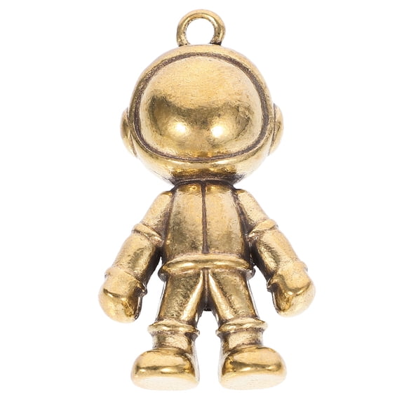Soimiss 1Pc Copper Astronaut Key Chain Pendant Golden Space Robot Ornament for Bag