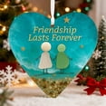 thumbnail image 4 of Hot Sale! Friendship Lasts Forever Love Pendant C-Heart Shaped Sea Glass Decoration Handmade Sea Glass Ornaments Souvenir Christmas Decoration For Friends, 4 of 6