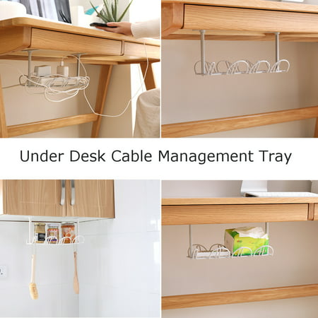 Cable Management Tray Storage Organizer Computer Desk Charger Box
