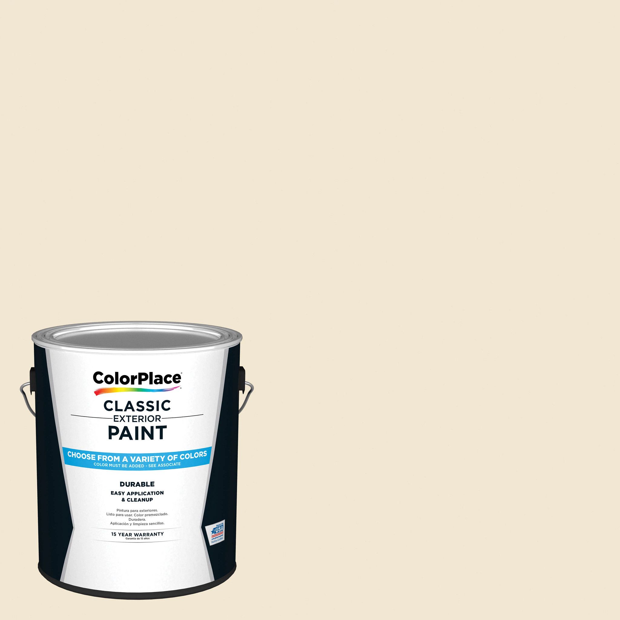 ColorPlace Classic Exterior House Paint, Ivory Fresco, Satin, 1 Gallon