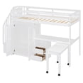 thumbnail image 5 of Harper & Bright Designs Twin Size Loft Bed with Stairs and Wardrobe, Wood Twin Storage Bed with Desk & Bookshelf for Boys Girls, White, 5 of 18