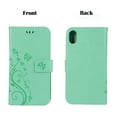 thumbnail image 2 of iPhone XS Max Wallet Case, Dteck Embossed Flower Butterfly Magnetic Flip PU Leather Folio Stand Case Cover Built-in Card Slots & Money Pocket, with wrist Strap, For Apple iPhone XS Max, Green, 2 of 6