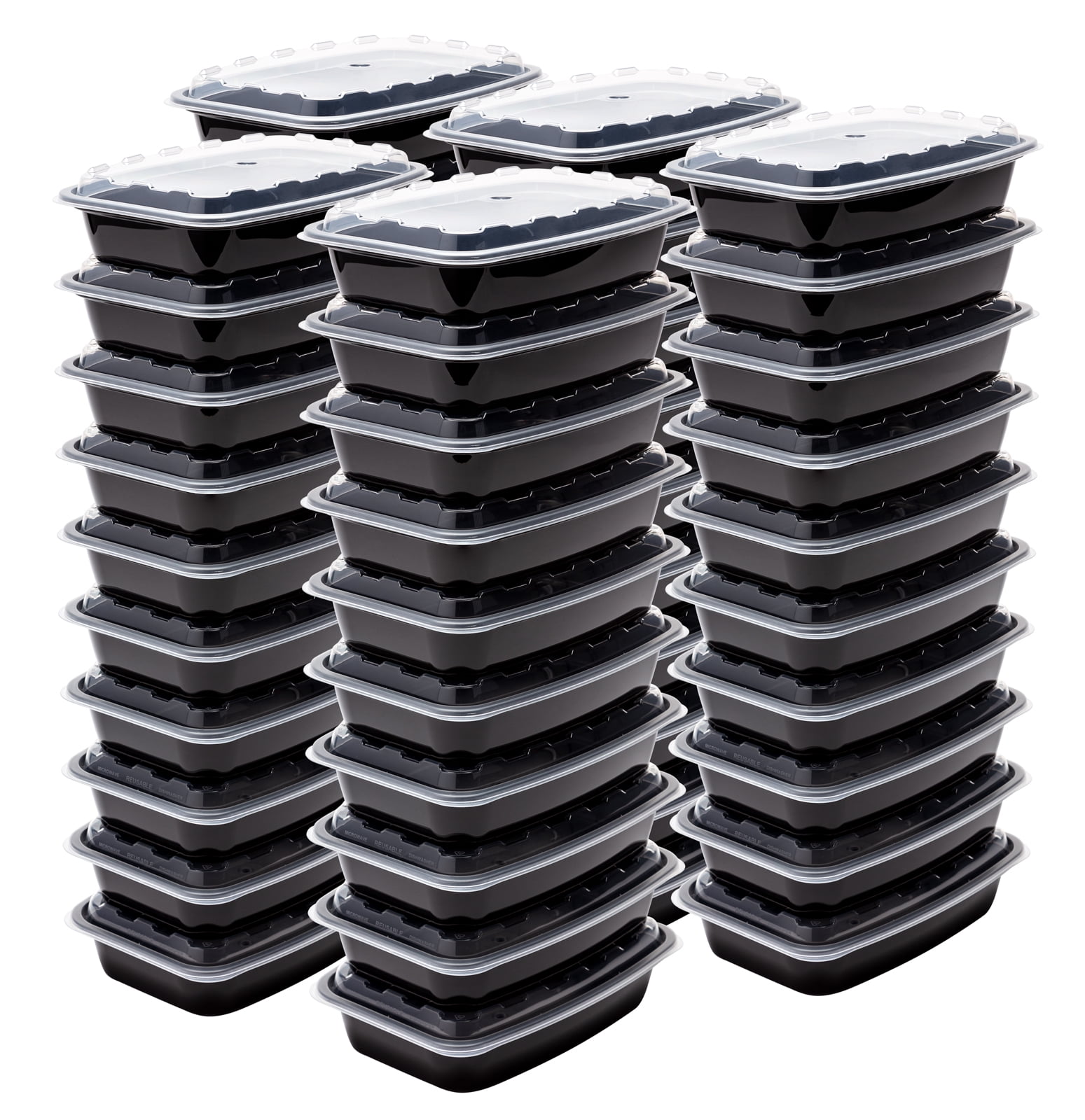 SNAP PAK 28 oz. Rectangular Plastic Food Storage / Meal Prep Containers  with Lids. (50-Pack) SM-295 - The Home Depot